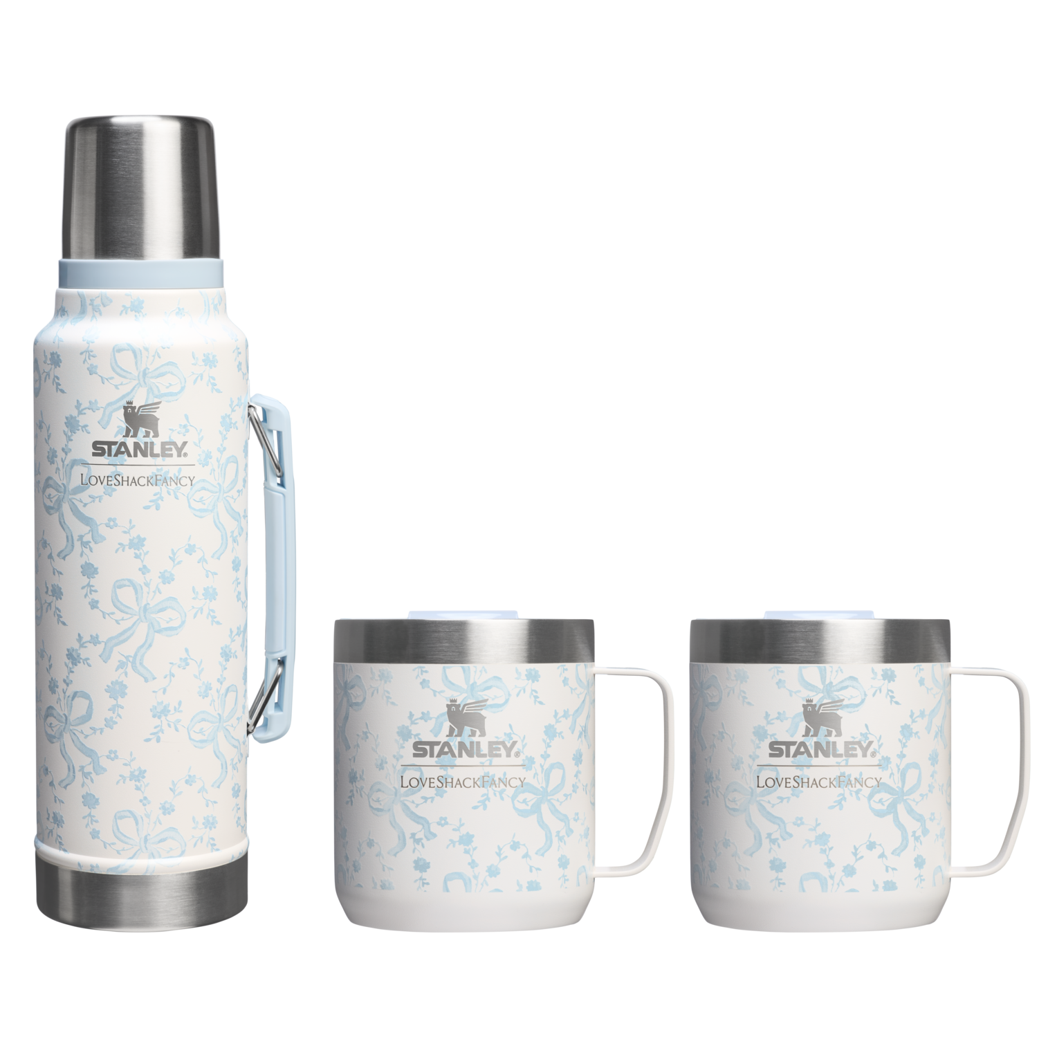 Stanley 1913 x LoveShackFancy Holiday The Everyday Cocoa Set Coquette Bow Winter Ice Coquette Bow Winter Ice