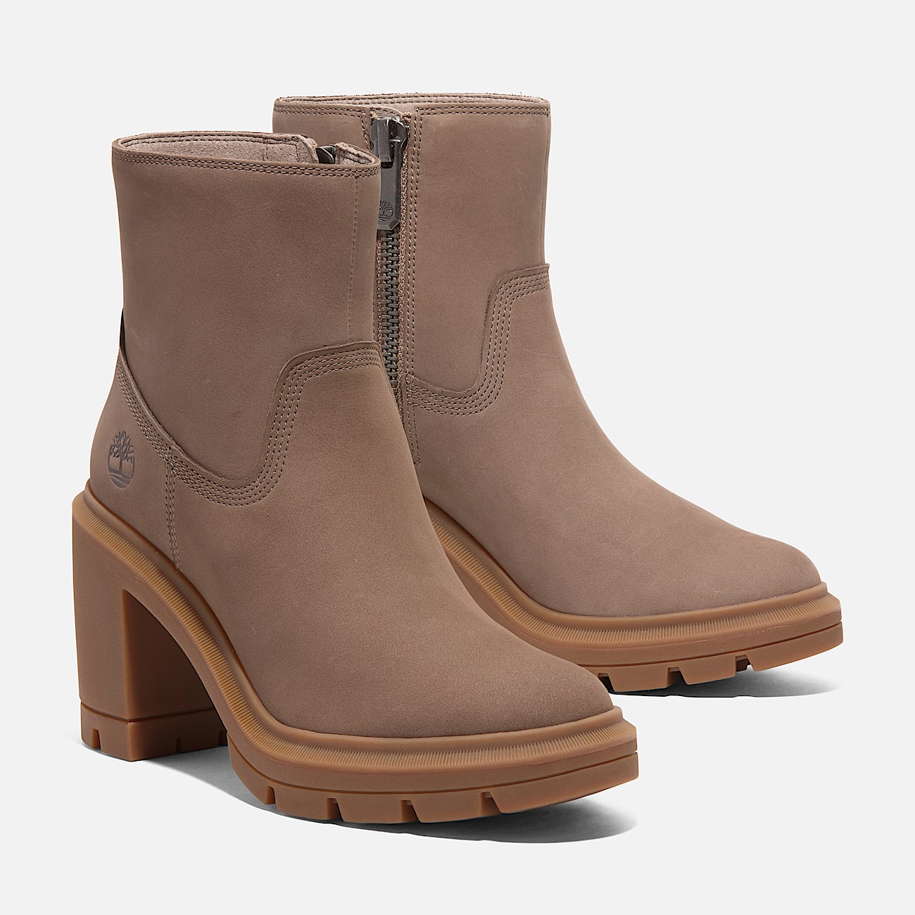 Timberland Women'S Allington Heights Mid Zip Boot Taupe Nubuck