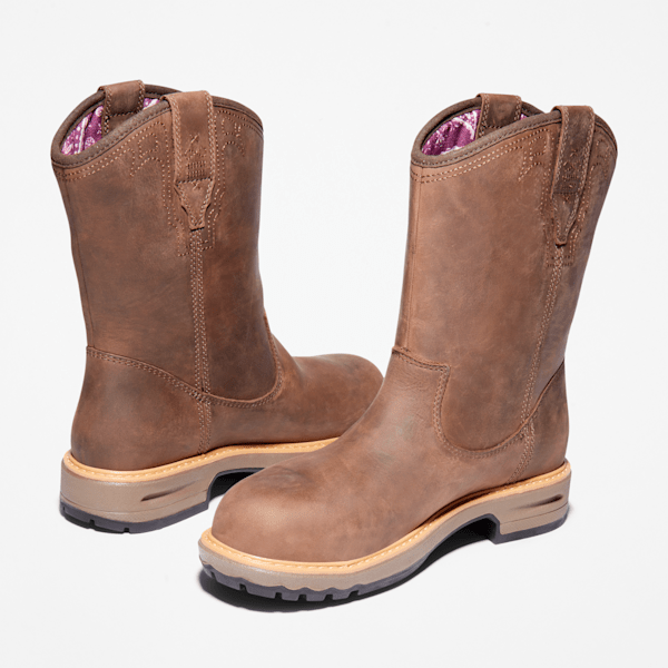 Timberland Ashlar Pull On Alloy Toe Waterproof Work Boot Turkish Coffee Brown Women'S