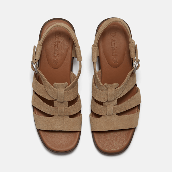 Timberland Bellevaux Fisherman Sandal Beige Suede Women'S