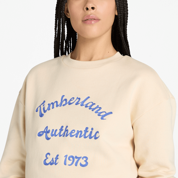 Timberland Brushed Back Crewneck Sweatshirt Light Beige Women'S