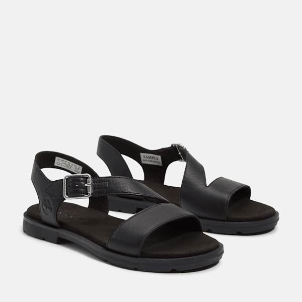 Timberland Calista Bay Backstrap Sandal Black Full-Grain Women'S