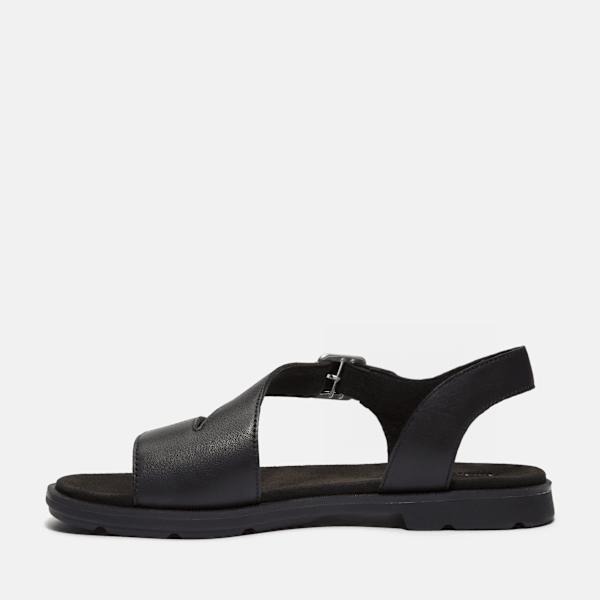 Timberland Calista Bay Backstrap Sandal Black Full-Grain Women'S