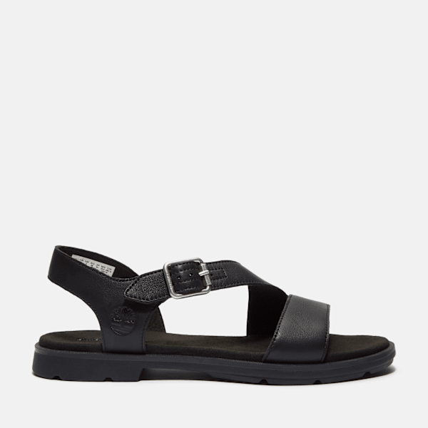 Timberland Calista Bay Backstrap Sandal Black Full-Grain Women'S