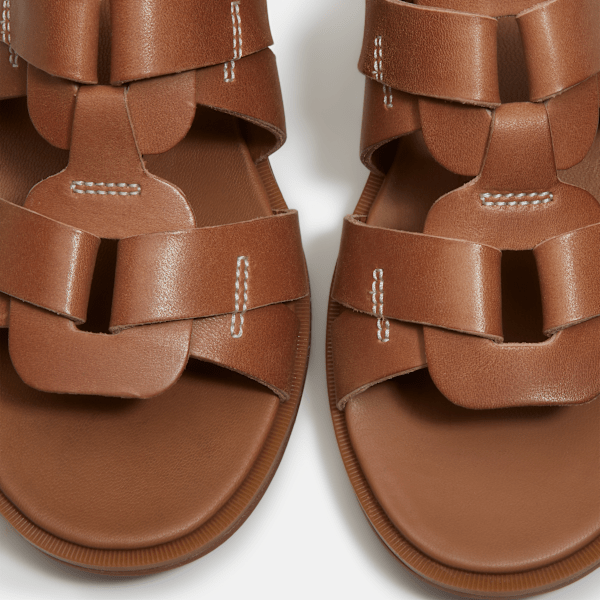 Timberland Calista Bay Fisherman Sandal Brown Full-Grain Women'S