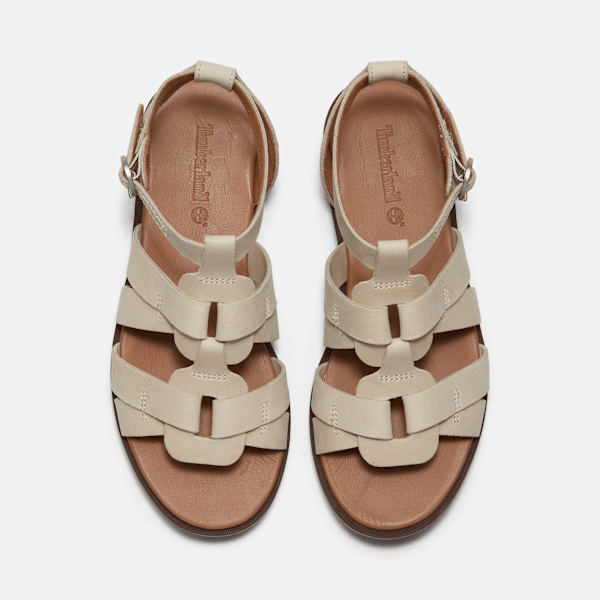 Timberland Calista Bay Fisherman Sandal Light Beige Full-Grain Women'S