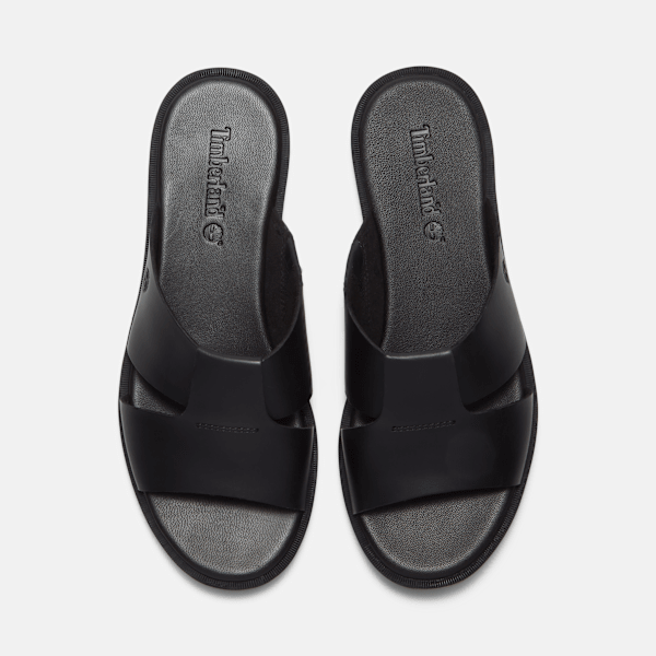 Timberland Calista Bay Slide Sandal Black Full-Grain Women'S