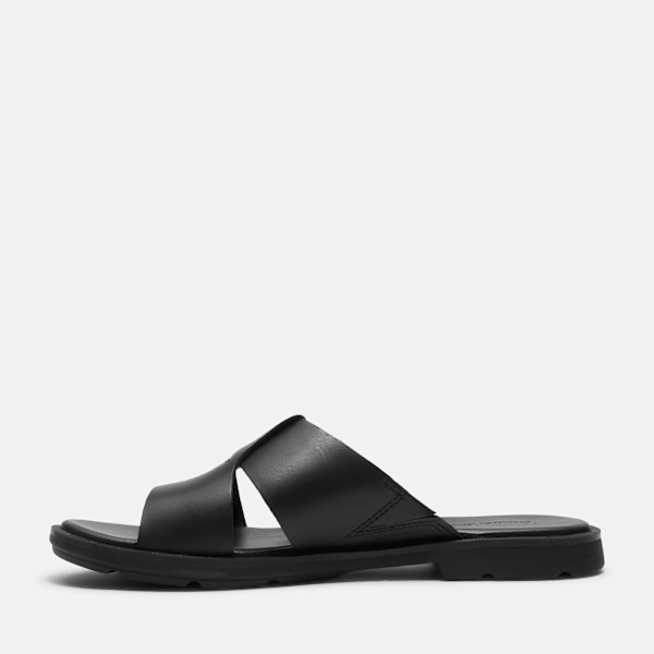 Timberland Calista Bay Slide Sandal Black Full-Grain Women'S