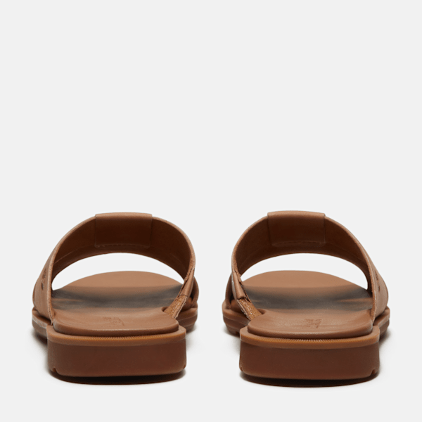 Timberland Calista Bay Slide Sandal Brown Full-Grain Women'S