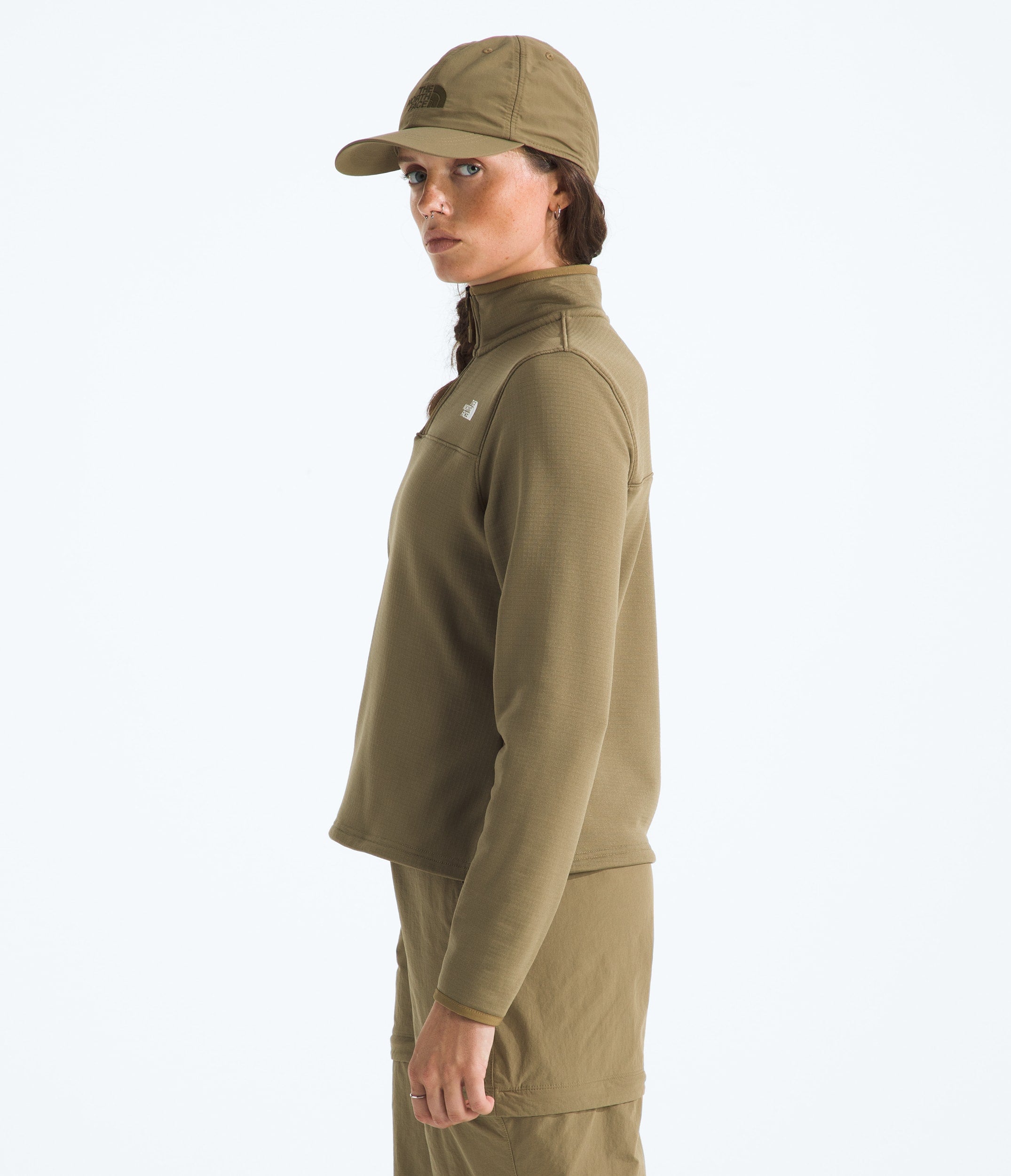 The North Face Women’s Cedar Trail Grid Fleece ¼-Zip Jacket Cedar