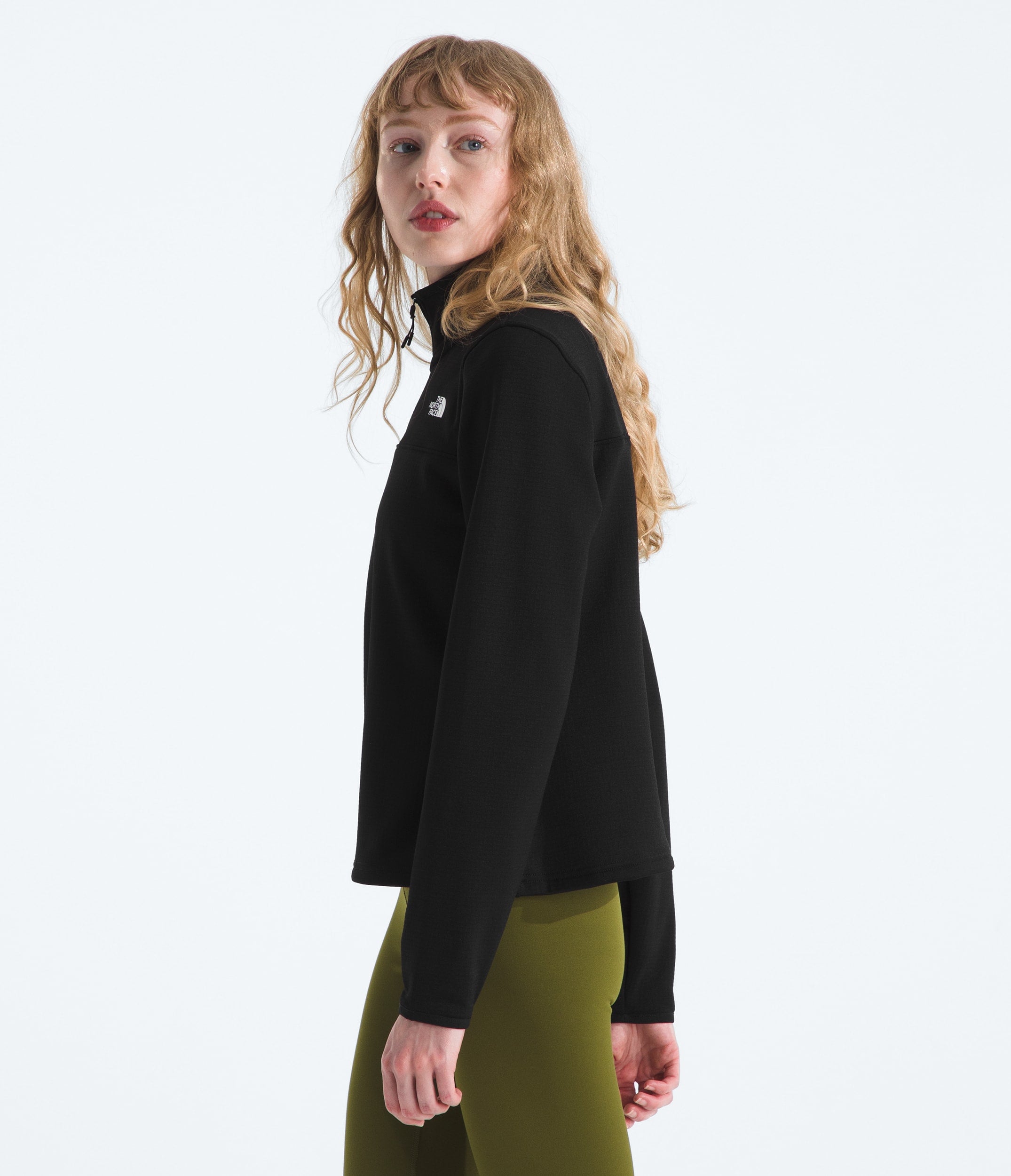 The North Face Women’s Cedar Trail Grid Fleece ¼-Zip Jacket TNF Black