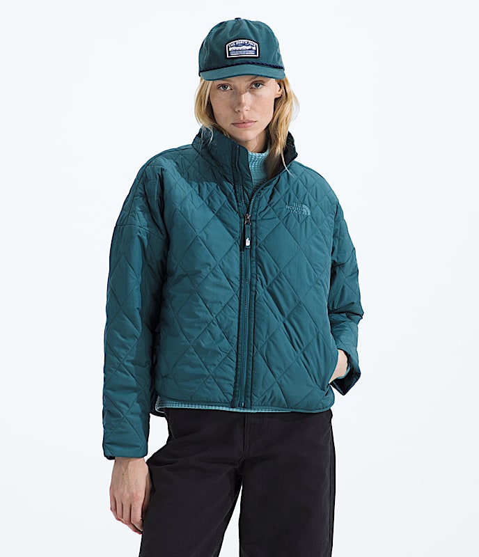The North Face Women Diamond Peak Insulated Jacket White Dune Slate Moss Space