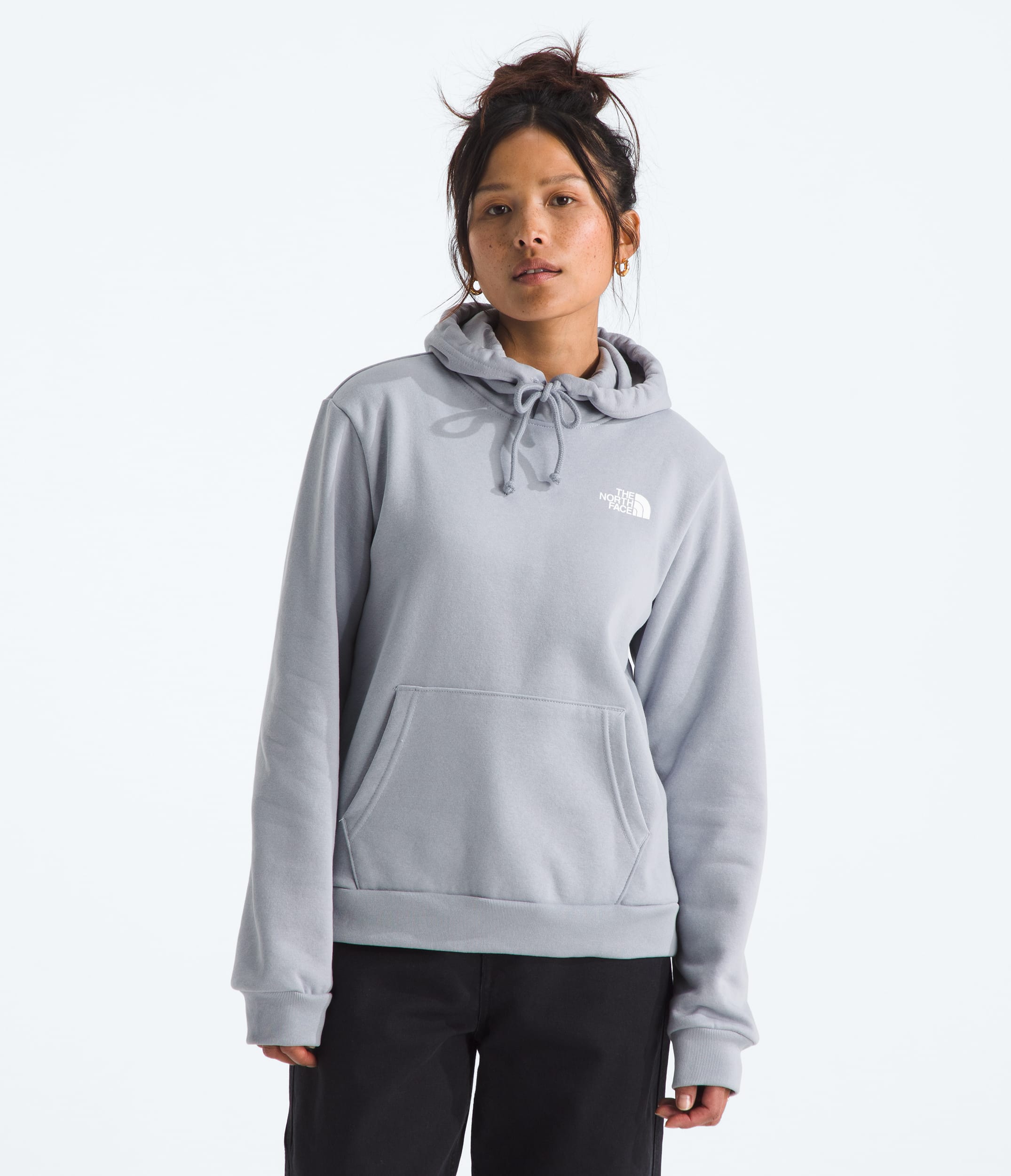 The North Face Women’s Evolution Box NSE Fill Light Hoodie—Graphic Blue Flax
