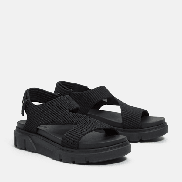 Timberland Greyfield Backstrap Sandal Black Knit Women'S