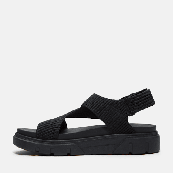 Timberland Greyfield Backstrap Sandal Black Knit Women'S