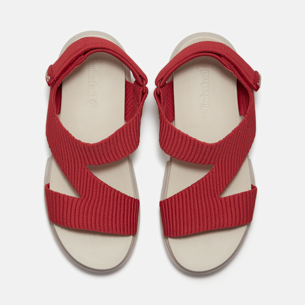 Timberland Greyfield Backstrap Sandal Red Knit Women'S