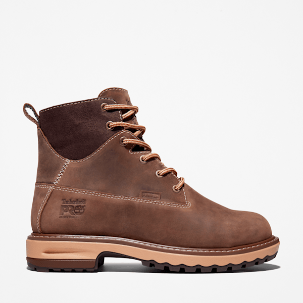 Timberland Hightower 6" Alloy Toe Waterproof Work Boot Turkish Coffee Brown Women'S