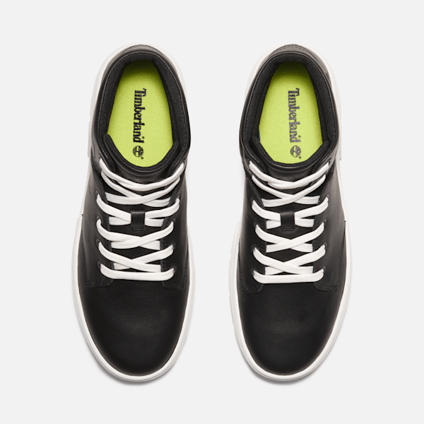 Timberland Laurel Court High Top Lace-Up Sneaker Black Full-Grain Women'S