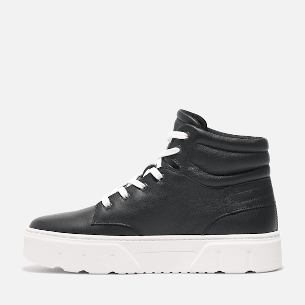 Timberland Laurel Court High Top Lace-Up Sneaker Black Full-Grain Women'S