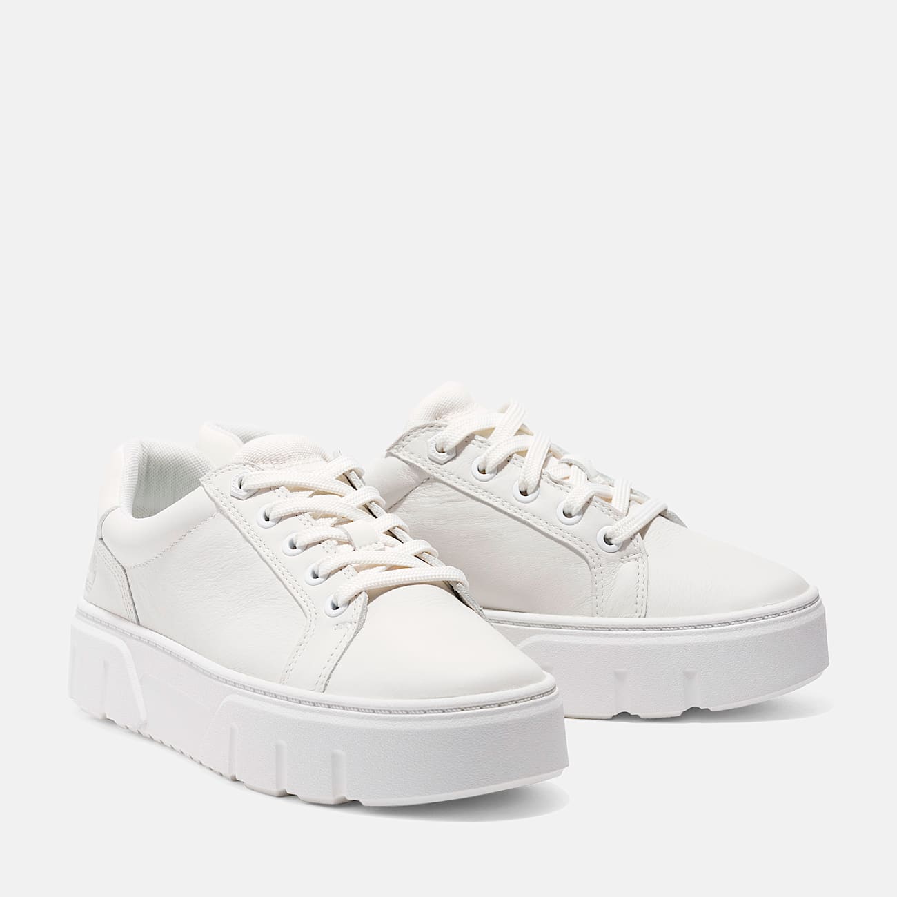 Timberland Women'S Laurel Court Low Lace-Up Sneaker White Full-Grain