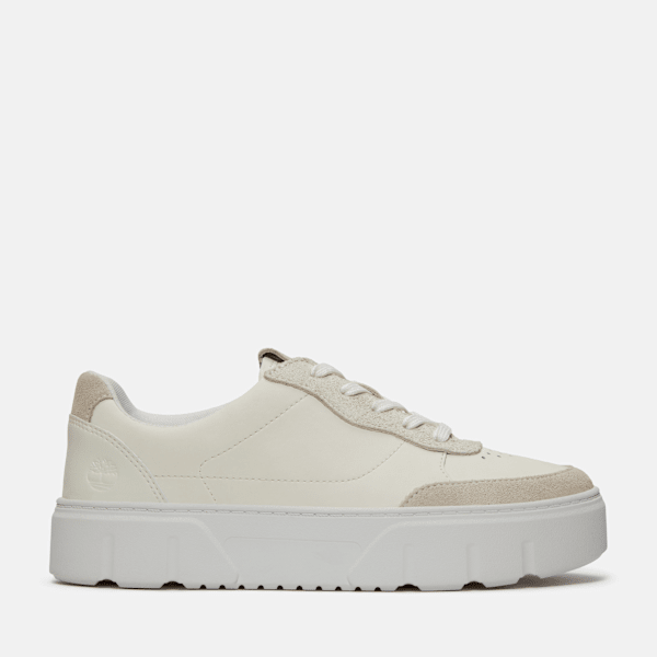 Timberland Laurel Court Suede Accent Lace-Up Sneaker Natural Leather Women'S