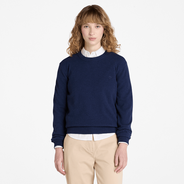 Timberland Merino Crewneck Sweater Dark Navy Women'S