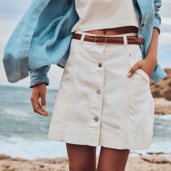 Timberland Mini Skirt Vintage White Women'S