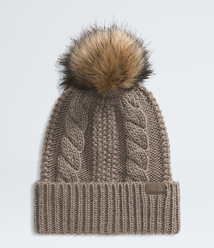 The North Face Women Oh Mega Fur Pom Beanie Twilight Galaxy TNF Medium Grey Heather
