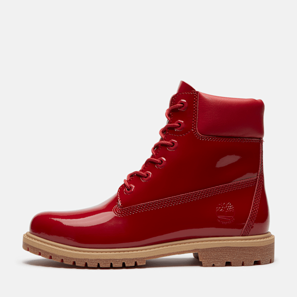 Timberland Patent Leather Premium 6-Inch Waterproof Boot Red Patent Leather Women'S