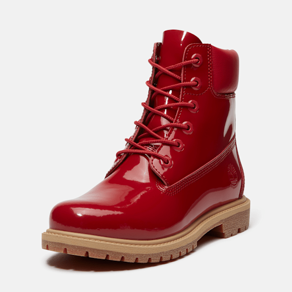Timberland Patent Leather Premium 6-Inch Waterproof Boot Red Patent Leather Women'S