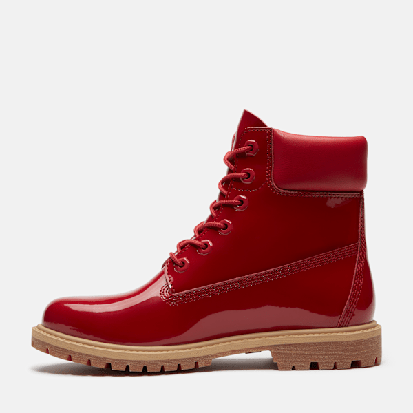 Timberland Patent Leather Premium 6-Inch Waterproof Boot Red Patent Leather Women'S