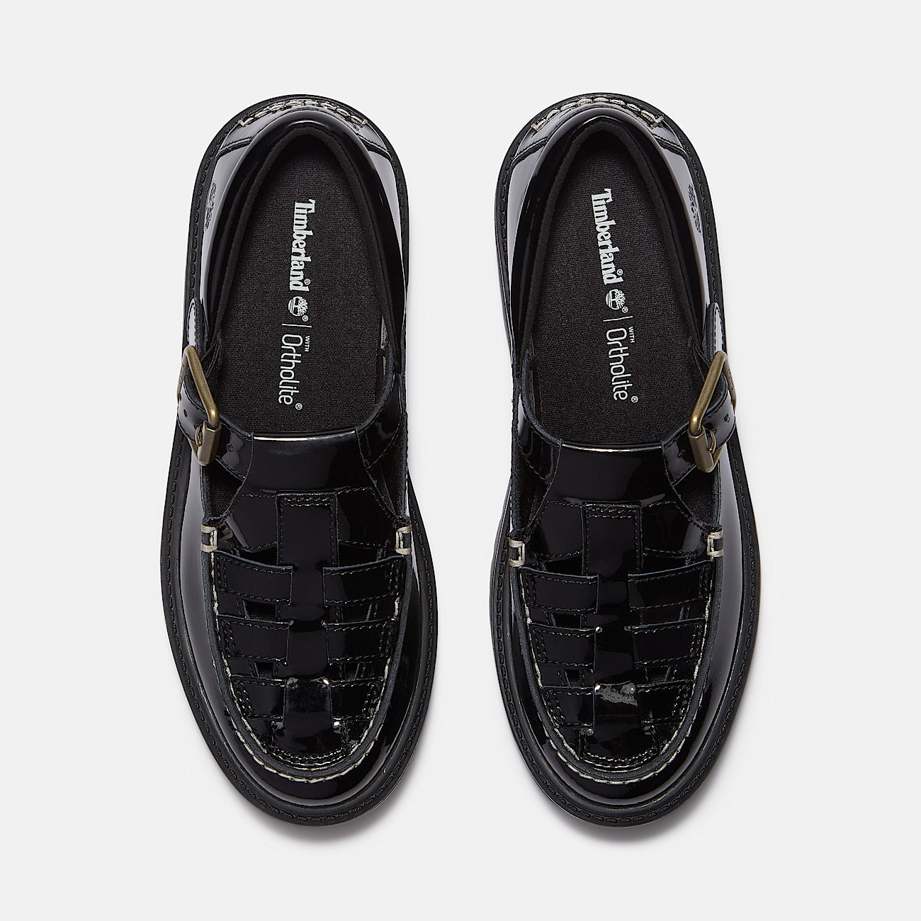 Timberland Women'S Patent Leather Stone Street Platform Buckle Shoe Black Patent Leather