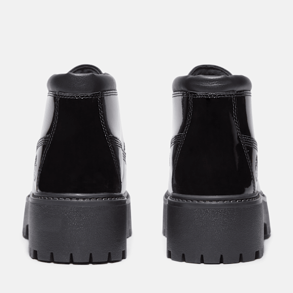 Timberland Patent Leather Stone Street Platform Chukka Black Patent Leather Women'S