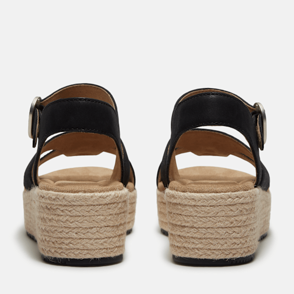 Timberland Santorini Sun Backstrap Sandal Black Full-Grain Women'S