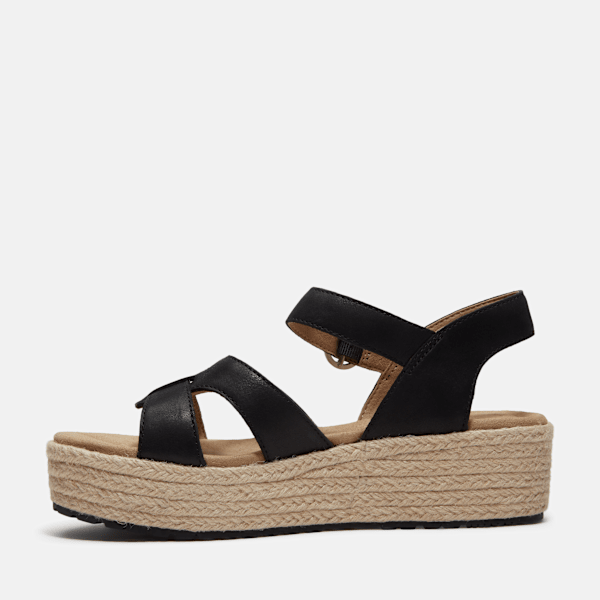 Timberland Santorini Sun Backstrap Sandal Black Full-Grain Women'S