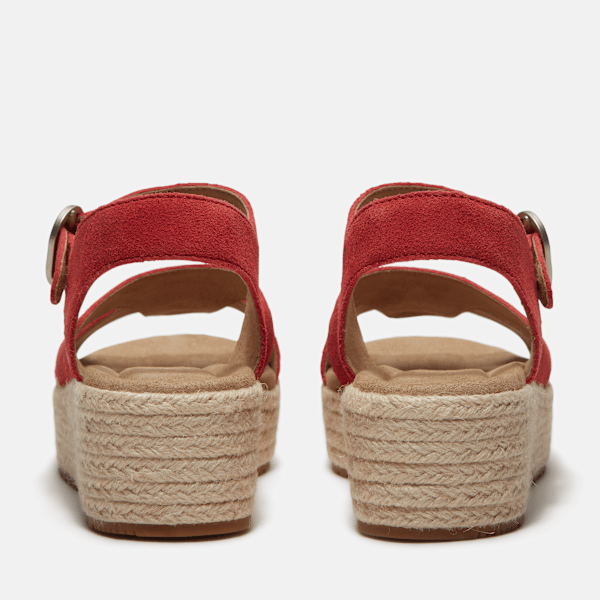 Timberland Santorini Sun Backstrap Sandal Red Suede Women'S
