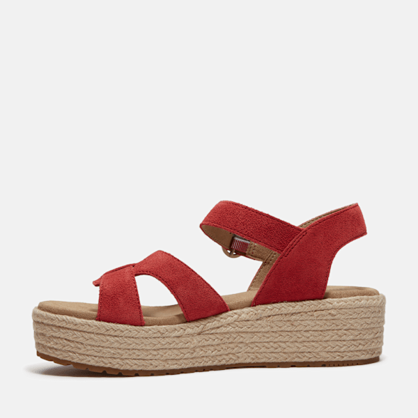 Timberland Santorini Sun Backstrap Sandal Red Suede Women'S