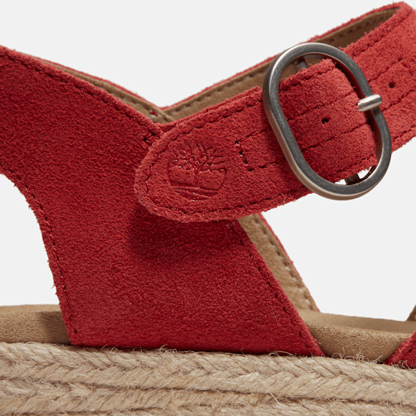 Timberland Santorini Sun Backstrap Sandal Red Suede Women'S