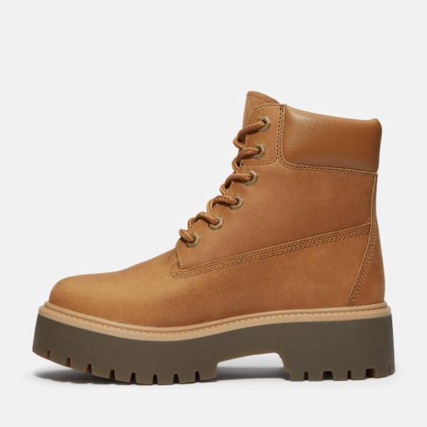 Timberland Stone Street 6-Inch Waterproof Platform Boot Wheat Full-Grain Women'S