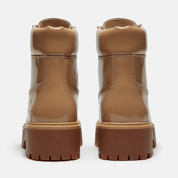 Timberland Stone Street 6-Inch Waterproof Platform Boot Beige Patent Leather Women'S