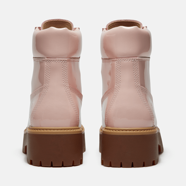 Timberland Stone Street 6-Inch Waterproof Platform Boot Light Pink Patent Leather Women'S