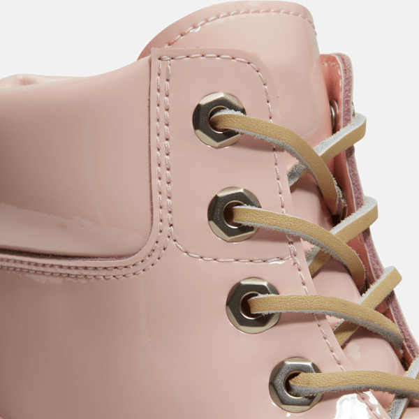 Timberland Stone Street 6-Inch Waterproof Platform Boot Light Pink Patent Leather Women'S