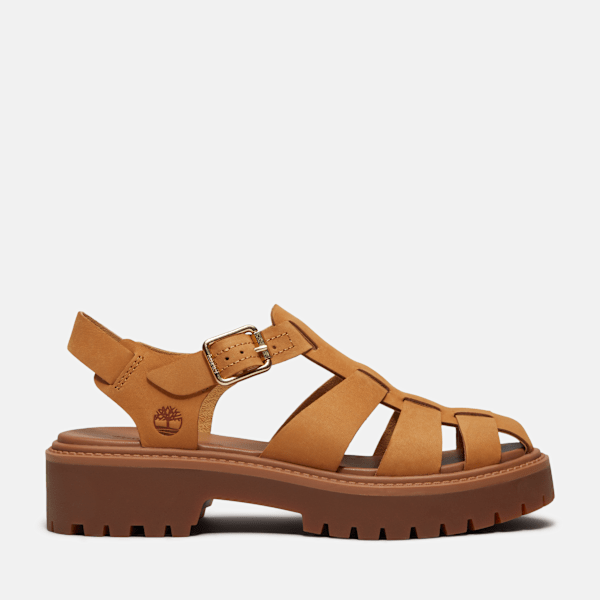 Timberland Stone Street Fisherman Platform Sandal Wheat Nubuck Women'S