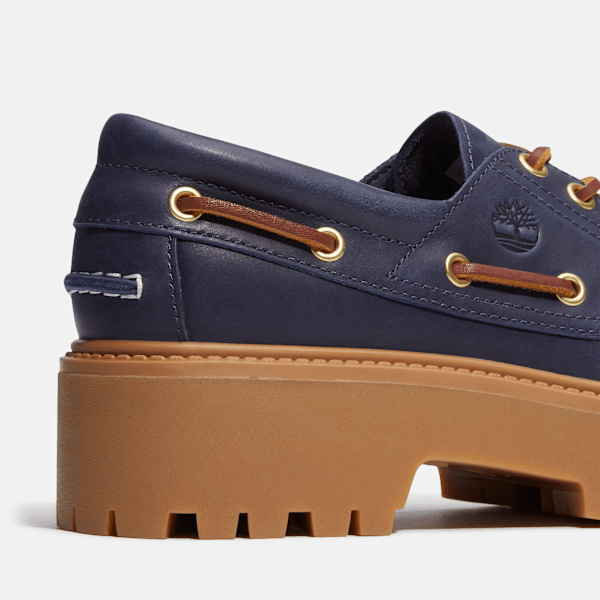 Timberland Stone Street Platform Boat Shoe Dark Blue Full-Grain Women'S