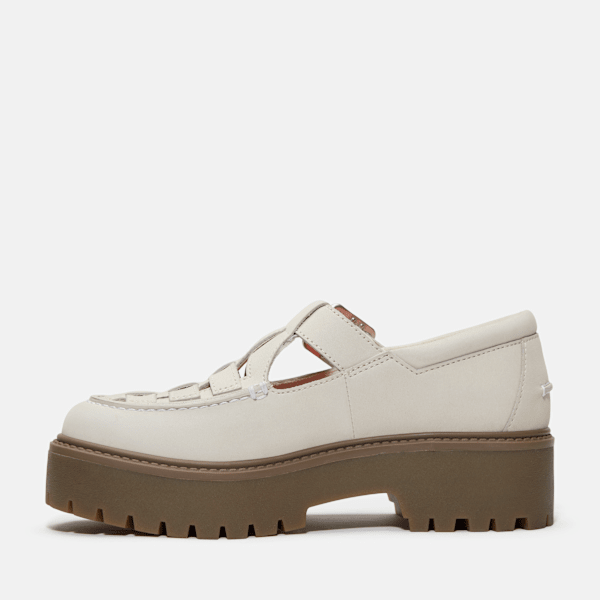 Timberland Stone Street Platform Buckle Shoe Natural Nubuck Women'S
