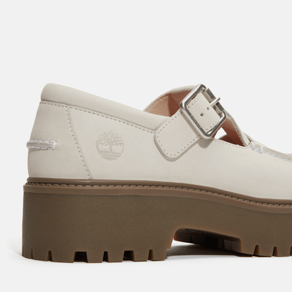 Timberland Stone Street Platform Buckle Shoe Natural Nubuck Women'S