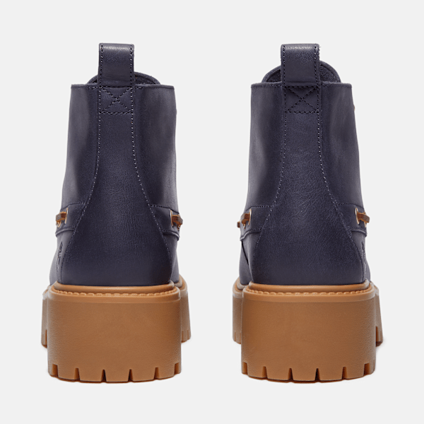 Timberland Womens Stone Street Platform Kiltie Boot Dark Blue Full-Grain