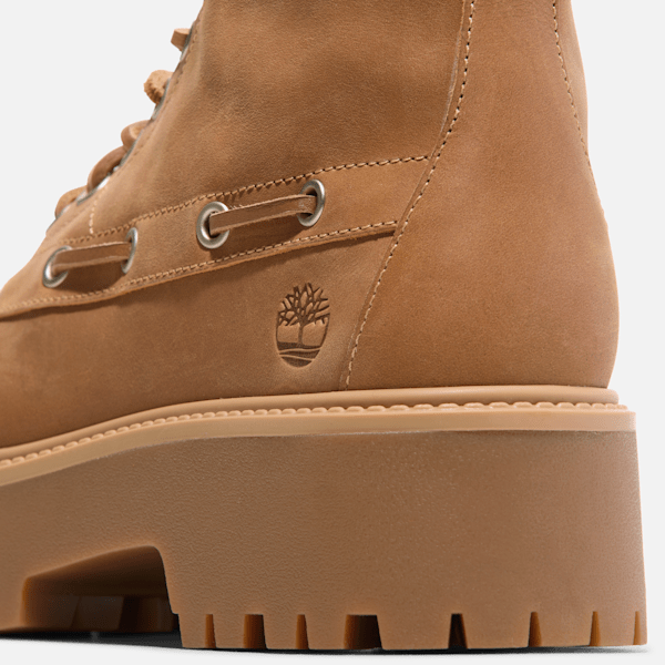 Timberland Womens Stone Street Platform Kiltie Boot Wheat Full-Grain
