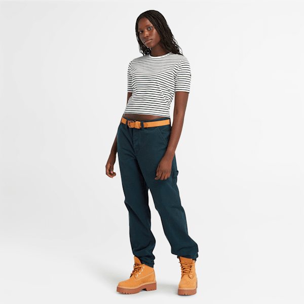 Timberland Striped Short-Sleeve Baby T-Shirt Vintage White/Dark Sapphire Women'S