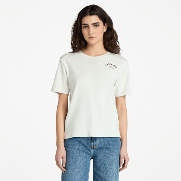 Timberland Timberfresh Floral Graphic Short-Sleeve T-Shirt Vintage White Women'S